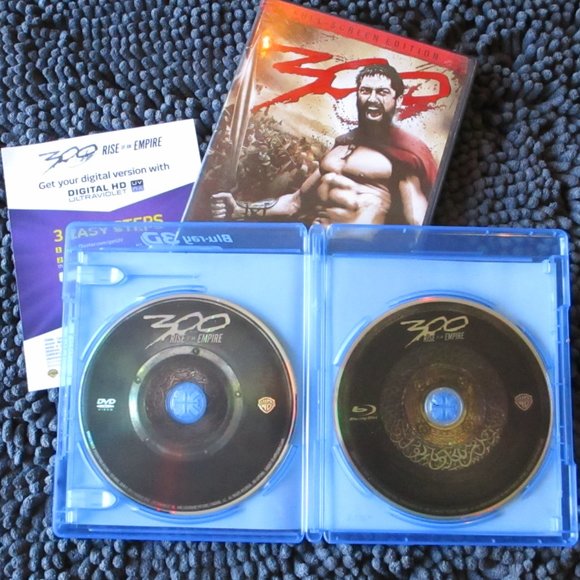 Excellent Used Condition 300 Full Screen DVD & 300 Rise of An Empire Blu Ray 3D - Picture 4 of 8